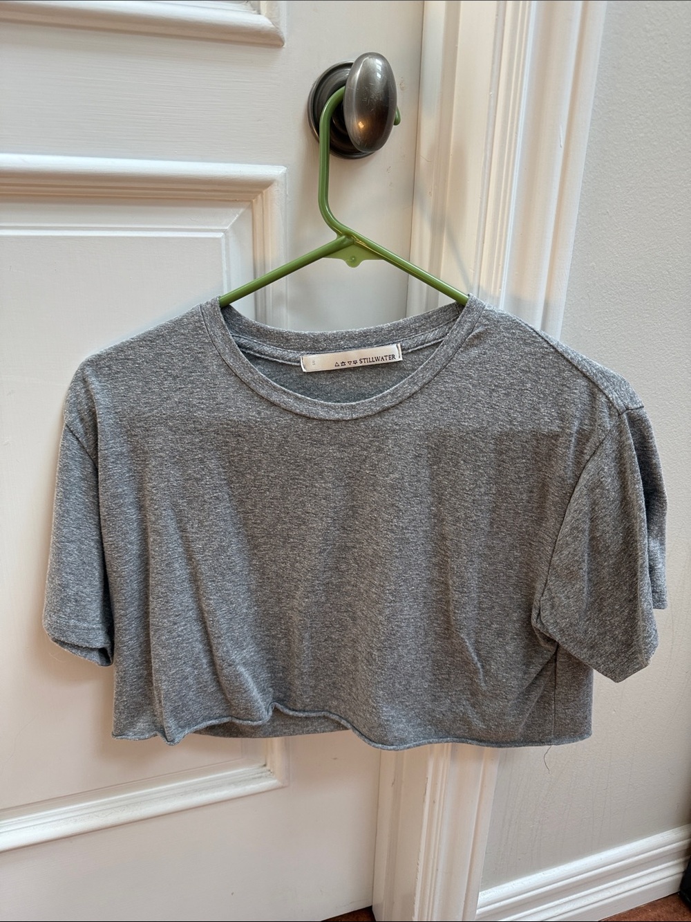 Heather Gray Cropped Crewneck Tee